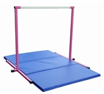 High Quality 4' Pink Horizontal Bar with Blue 6' Folding Mat