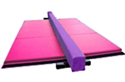 High Quality Purple 8' Balance Beam with Pink 6' Folding Mat