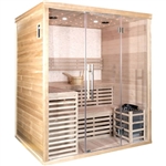 New Traditional 3 Bench Swedish Steam SPA Sauna 6 Person 8KW Heater 220V Indoor Wet Dry Steam Sauna