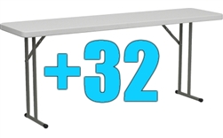 High Quality Package of 32 6ft Folding Tables