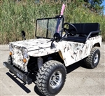 125cc Mini Elite Hunting jeep Mini Gas Golf Cart Utility Vehicle Semi Auto With Reverse & Custom Rims