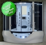 Aqua Brand New White Steam Shower/Whirlpool Bathtub with Massage