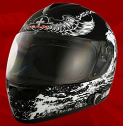 Adult Crusader Black Full Face Motorcycle Helmet with Bluetooth (DOT Approved)