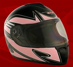 Adult Spartan Pink Full Face Motorcycle Helmet (DOT Approved)