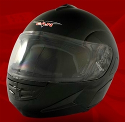 Adult Black Flip Up Motorcycle Helmet (DOT Approved)