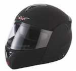 Adult Flat Black Flip Up Motorcycle Helmet (DOT Approved)