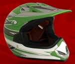 Youth Green Matte Motocross Helmet (DOT Approved)