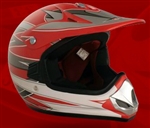 Youth Red Glossy Motocross Helmet (DOT Approved)