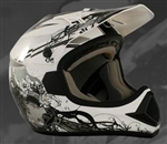 Adult Silver Motocross Helmet (DOT Approved)