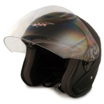 Adult Matte Black Metro Open Face Motorcycle Helmet (DOT Approved)