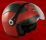 Adult Red Open Face Motorcycle Helmet (DOT Approved)