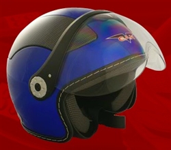 Adult Royal Blue Open Face Motorcycle Helmet (DOT Approved)