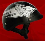Adult Scream Black Half Helmet Cruising Helmet (DOT Approved)