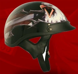 Adult USA Black Half Helmet Cruising Helmet (DOT Approved)