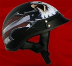 Adult USA Flat Black Half Helmet Cruising Helmet (DOT Approved)