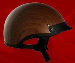 Adult Wood Half Helmet Cruising Helmet (DOT Approved)