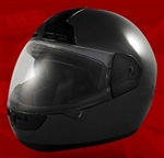 Adult Black Face Motorcycle Helmet (DOT Approved)