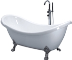 Clawfoot Soaking Bathtub with Floor Faucet Included