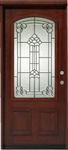 Solid Wood Mahogany 36" Light Arch Pre-Hung Exterior Door