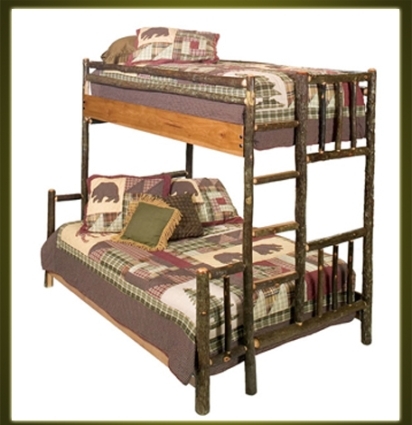 Brand New Rustic Furniture Hickory Bunk Bed, Hickory Log Bunk Beds