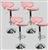 4 Pink Swivel Leather Modern Adjustable Hydraulic Bar Stools