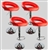 4 Swivel Seat Red  Leather Modern Adjustable Hydraulic Bar Stool