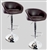 2 Swivel Seat Dark Brown Leather Modern Adjustable Hydraulic Bar Stools