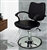 Black Leather Modern Hydraulic Barber Chair With Chrome Footrest