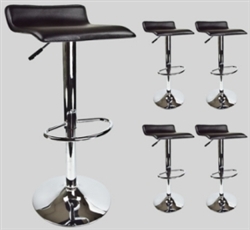 4 Black Swivel Seat Modern Bombo Chair Pub Chrome Barstools