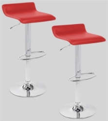 2 Red Swivel Seat Modern Bombo Chair Bar Stool