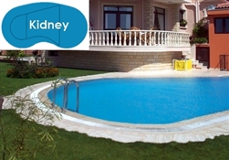 Complete 14'x28' Kidney In Ground Swimming Pool Kit with Polymer Supports