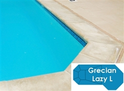 Complete 16'x42' Grecian Lazy L  In Ground Swimming Pool Kit with Wood Supports