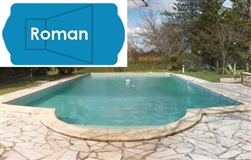 Complete 18'x38' Roman In Ground Swimming Pool Kit with Steel Supports