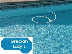 Complete 19'x46' Grecian Lazy L  In Ground Swimming Pool Kit with Steel Supports