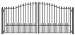 Munich Dual Swing Iron Driveway Gate 18' x 6'3"