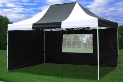 Geloofsbelijdenis Pijnboom investering 10' x 15' Easy Pop Up Black & White Party Tent