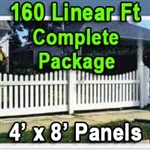 Brand New 4' x 160' PVC Picket Fence Complete Package