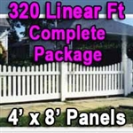 Brand New 4' x 320' PVC Picket Fence Complete Package