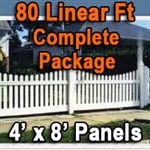 Brand New 4' x 80' PVC Picket Fence Complete Package
