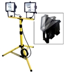 1000W Twin Halogen Shop Work Light With Telescoping Stand Tripod Base
