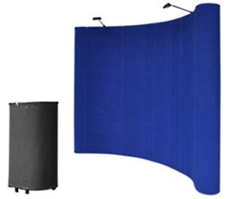 10' Blue Portable Pop Up Trade Show Booth Display Kit w/ Spotlights