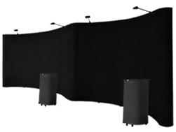 Professional 20' Black Portable Pop Up Trade Show Booth Display Kit w/Spotlights