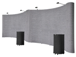 20' Gray Portable Pop Up Trade Show Booth Display Kit With Spotlights
