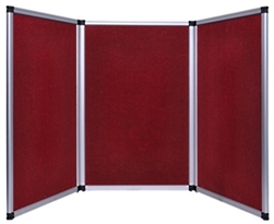 6ft Red Tabletop Folding 3 Panel Trade Show Booth