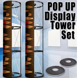 High Quality High Quality 360 View Circle 2 Tower Display Banner Stand