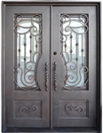 61.5" x 81" Oper-Able Tempered Dual-Pan Glasses Classic Wrought Iron Entry Doors